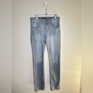 Hudson Blake Slime Straight Jeans Cotton Lyocell Stretch Grey Cermak Sz 30